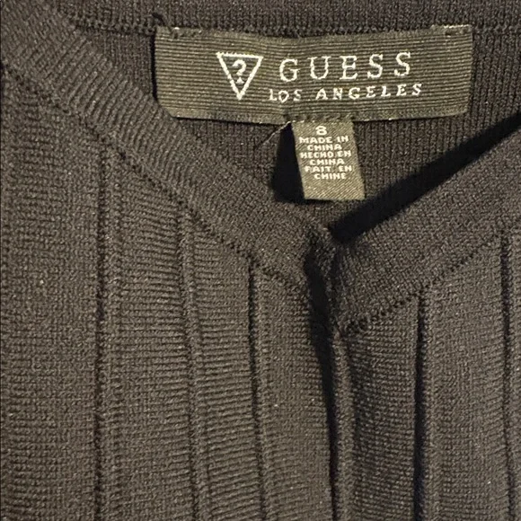 Guess Black Sleeveless Knit Bodycon Dress Size 8 NWT - Picture 6 of 7